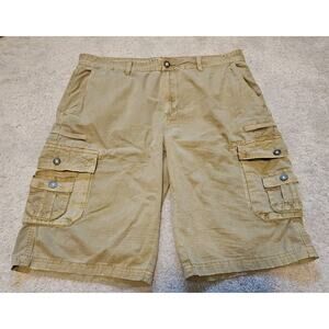 BKE Cargo Shorts Tan Mens 36 Flat Front Pockets athletic fit